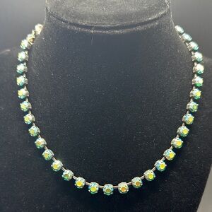 Sabika Blue and Yellow Crystal Necklace